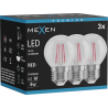 Mexen Vintis 3x Lampadina a filamento LED E27, G45, 4W, 55 lm, rossa - L156-E27-04XX-45x03