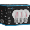Mexen Vintis 3x LED diegu spuldze E27, G45, 4W, 55 lm, sarkana - L156-E27-04XX-45x03