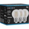 Mexen Vintis 3x Lampadina a filamento LED E27, G45, 4W, 55 lm, arancione - L156-E27-04XX-48x03