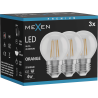 Mexen Vintis 3x LED diegu spuldze E27, G45, 4W, 55 lm, oranža - L156-E27-04XX-48x03