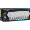 Mexen Vintis 10x Lampadina a filamento LED E27, G45, 2W, Calda - 2700K, 240 lm, trasparente - L156-E27-0227-00x10