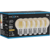 Mexen Vintis 6x LED-filamentlampa E27, G45, 6W, Varm - 2200K, 600 lm, bärnsten - L156-E27-0622-50x06