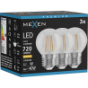 Mexen Vintis 3x LED filamentlampa E27, G45, 6W, Varm - 2700K, 720 lm, klar - L156-E27-0627-00x03
