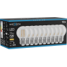 Mexen Vintis 10x Lampadina a filamento LED E27, G45, 6W, Calda - 2700K, 720 lm, trasparente - L156-E27-0627-00x10