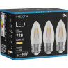 Mexen Vintis 3x LED filamenta spuldze E27, C35, 6W, Silta - 2700K, 720 lm, caurspīdīga - L154-E27-0627-00x03