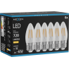 Mexen Vintis 6x Filamenta LED spuldze E27, C35, 6W, Silta - 2700K, 720 lm, caurspīdīga - L154-E27-0627-00x06