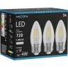 Mexen Vintis 3x LED filamentlamp E27, C35, 6W, Neutraal - 4000K, 720 lm, helder - L154-E27-0640-00x03