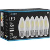 Mexen Vintis 6x Lampadina a filamento LED E27, C35, 6W, Neutra - 4000K, 720 lm, trasparente - L154-E27-0640-00x06