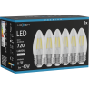 Mexen Vintis 6x LED diegu spuldze E27, C35, 6W, Neitrāls - 4000K, 720 lm, caurspīdīgs - L154-E27-0640-00x06