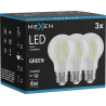 Mexen Vintis 3x LED filamentlampa E27, A60, 4W, 55 lm, grön - L150-E27-04XX-46x03