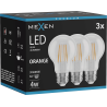 Mexen Vintis 3x LED kvēldiega spuldze E27, A60, 4W, 55 lm, oranža - L150-E27-04XX-48x03