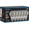 Mexen Vintis 6x LED-filamenttilamppu E27, A60, 4W, Lämmin - 2200K, 280 lm, savunharmaa - L150-E27-0422-70x06