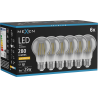 Mexen Vintis 6x LED glödlampa filament E27, A60, 4W, Varm - 2200K, 280 lm, rök - L150-E27-0422-70x06