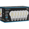 Mexen Vintis 6x Lampadina a filamento LED E27, A60, 4W, Fredda - 6500K, 470 lm, trasparente - L150-E27-0465-00x06