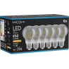 Mexen Vintis 6x Bombilla LED de filamento E27, A60, 6W, Cálida - 2200K, 450 lm, humo - L150-E27-0622-70x06