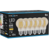 Mexen Vintis 6x LED kvēlspuldze E27, A60, 6W, Silta gaisma - 2700K, 600 lm, dzintara - L150-E27-0627-50x06