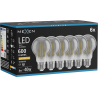 Mexen Vintis 6x Bombilla de filamento LED E27, A60, 8W, Cálida - 2200K, 600 lm, ahumado - L150-E27-0822-70x06