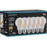 Mexen Vintis 6x LED kvēlspuldze E27, A60, 12W, Silts - 2700K, 1585 lm, caurspīdīgs - L150-E27-1227-00x06
