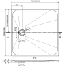 Mexen Hugo base de duche quadrada SMC 80 x 80 cm, bege, tampa inox - 42698080-X