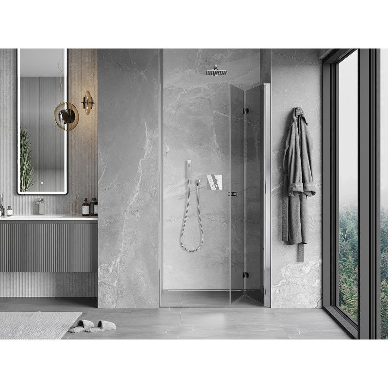 Mexen Mist-F vouwdeur voor douche, rechts 95 cm, transparant, chroom - 8A6-095-000-01-00-P