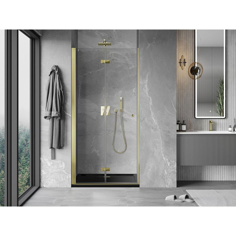 Mexen Mist-F porte de douche pliante gauche 60 cm, transparent, or - 8A6-060-000-50-00-L