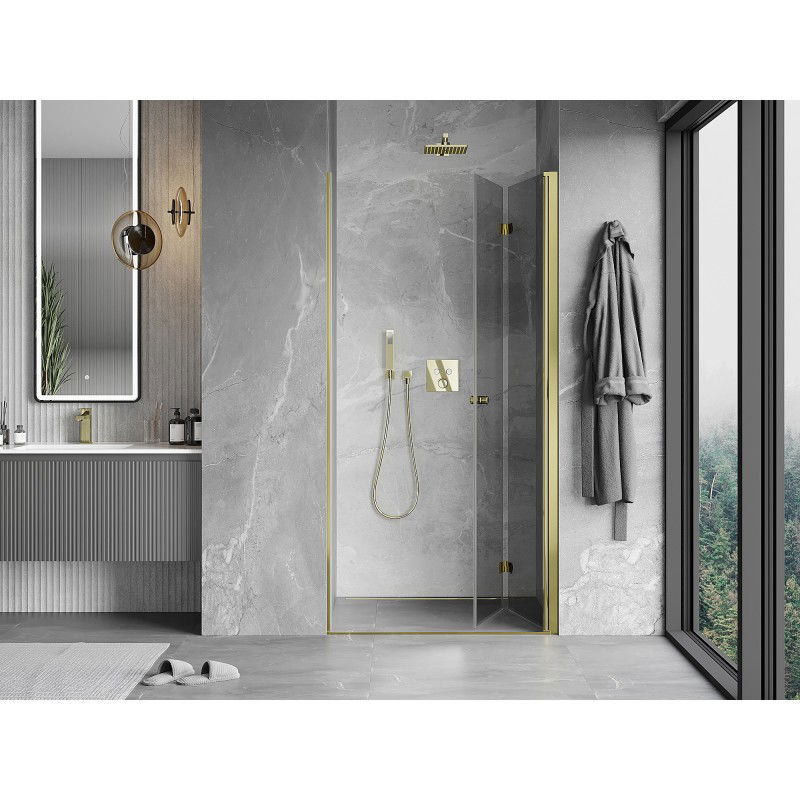 Mexen Mist-F vouwdeur voor douche rechts 60 cm, transparant, goud - 8A6-060-000-50-00-P