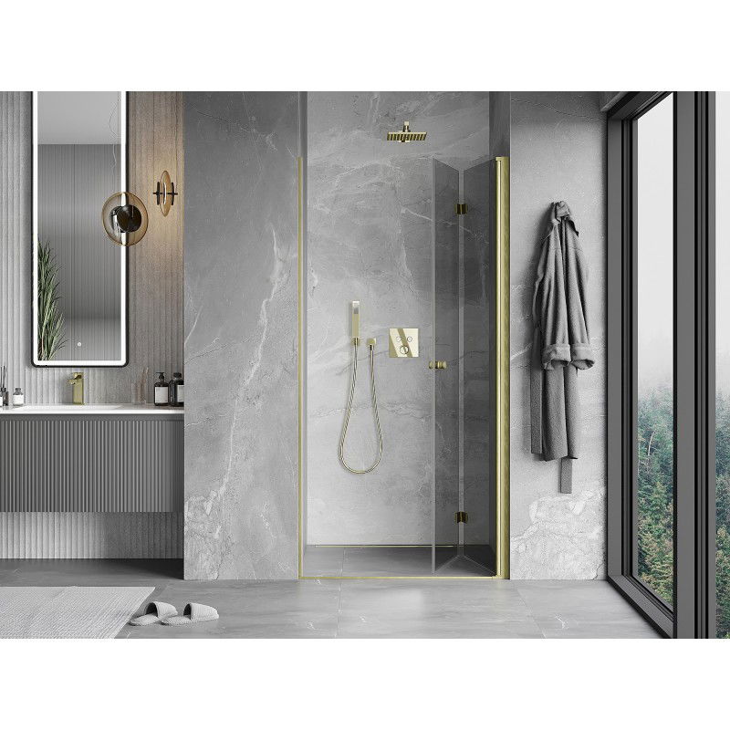 Mexen Mist-F porta doccia pieghevole destra 95 cm, trasparente, oro spazzolato - 8A6-095-000-55-00-P