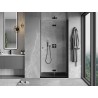 Mexen Mist-F kokkuvolditavad dušiuksed parempoolsed 60 cm, läbipaistev, must - 8A6-060-000-70-00-P