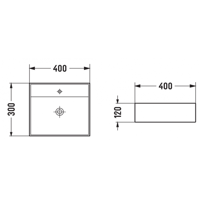 Mexen Mini opbouw wastafel 40 x 30 cm, zwart mat - 21094085