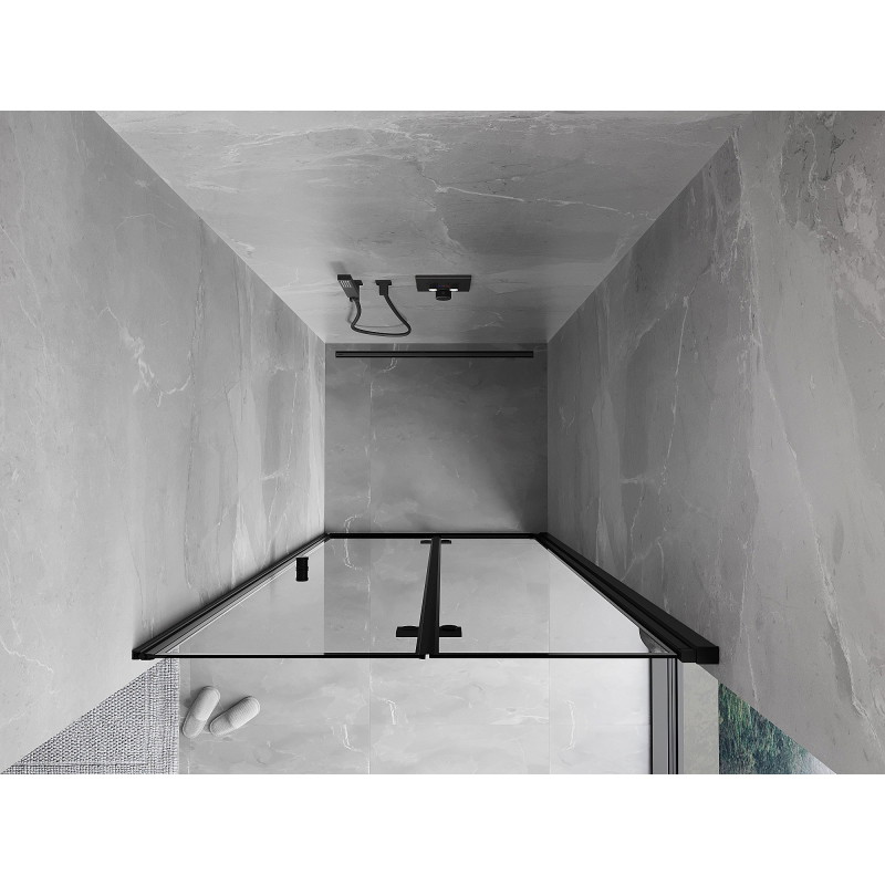 Mexen Mist-F kokkupandavad duššuksed paremal 60 cm, must raam, must - 8A6-060-000-70-70-P