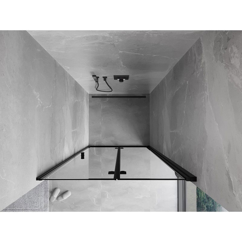 Mexen Mist-F porta doccia pieghevole destra 90 cm, cornice nera, nero - 8A6-090-000-70-70-P