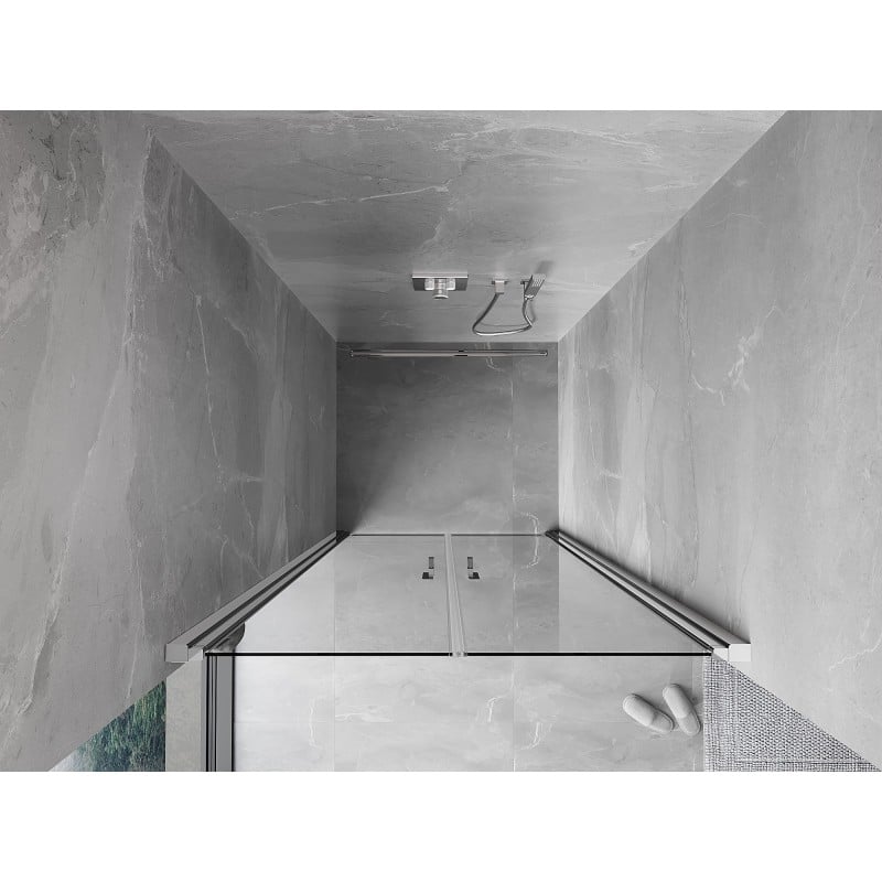 Mexen Mist 80 cm Pivot Shower Door, Transparent, Chrome - 8A7-080-000-01-00
