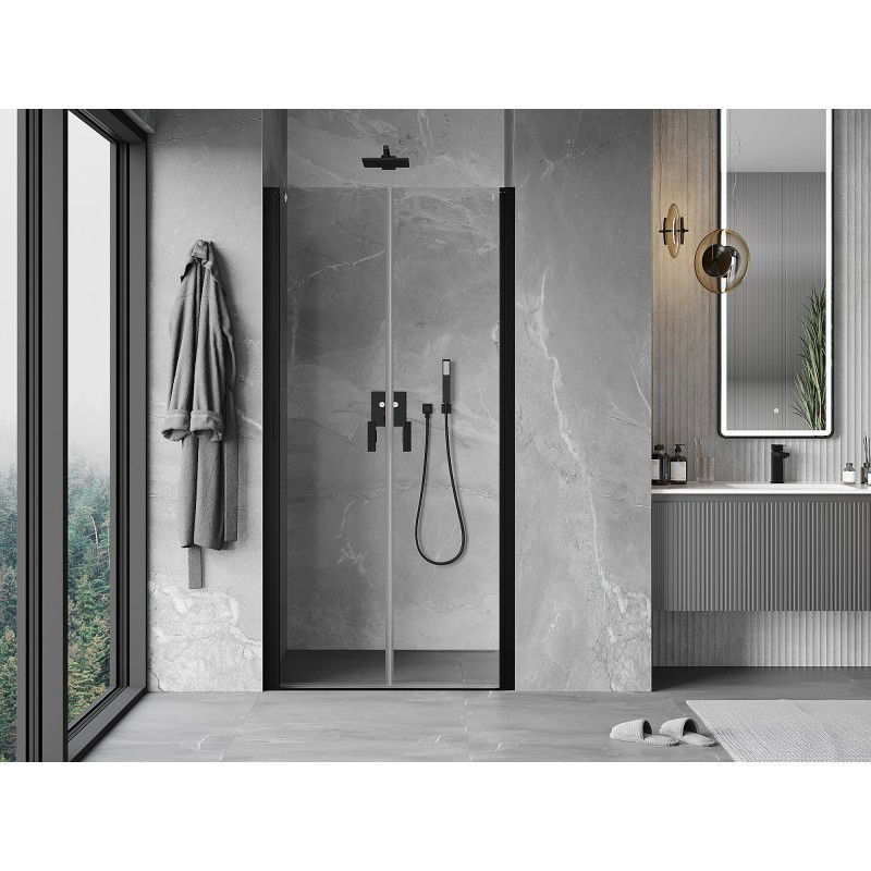 Mexen Mist schwaarz Duschdier 95 cm, transparent, ustiechbar - 8A7-095-000-70-00