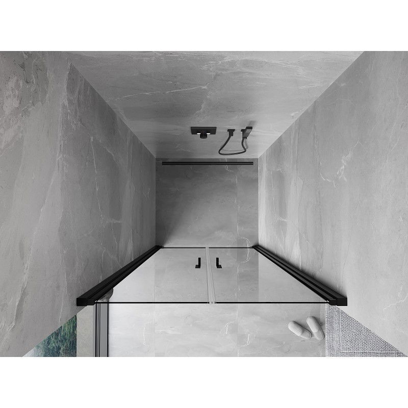 Mexen Mist Hinged Shower Door 110 cm, Transparent, Black - 8A7-110-000-70-00