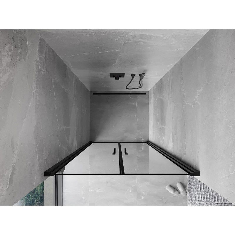 Mexen Mist nihajna tuš vrata 85 cm, črn okvir, črna - 8A7-085-000-70-70