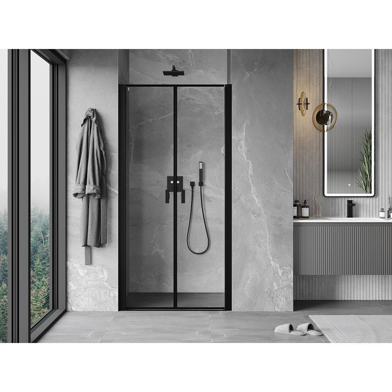 Mexen Mist shower door swing 85 cm, black frame, black - 8A7-085-000-70-70
