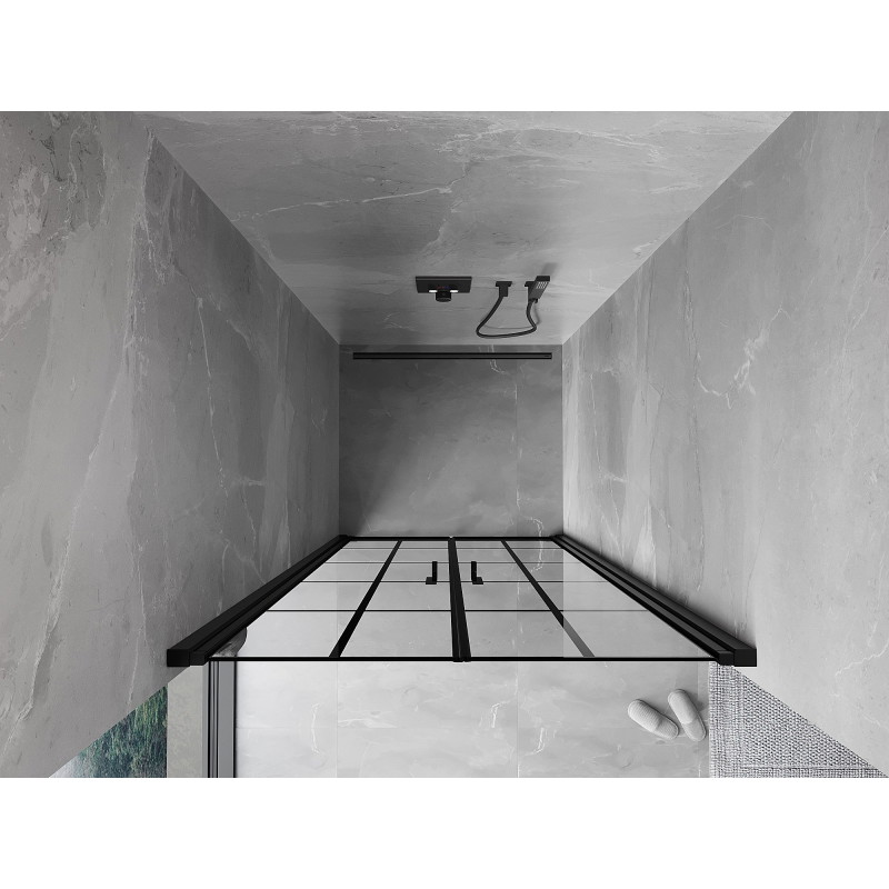 Mexen Mist dušiuks, hinged 90 cm, must rest, must - 8A7-090-000-70-77