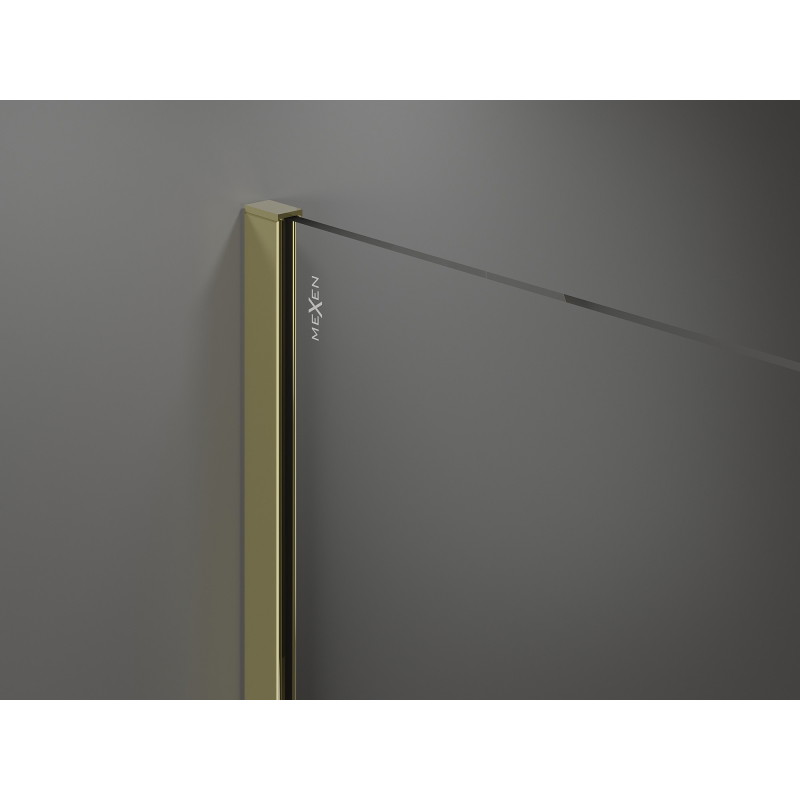 Mexen Kioto ścianka prysznicowa Walk-in 110 x 200 cm, ombre niebieska 8 mm, złota - 800-110-101-50-46