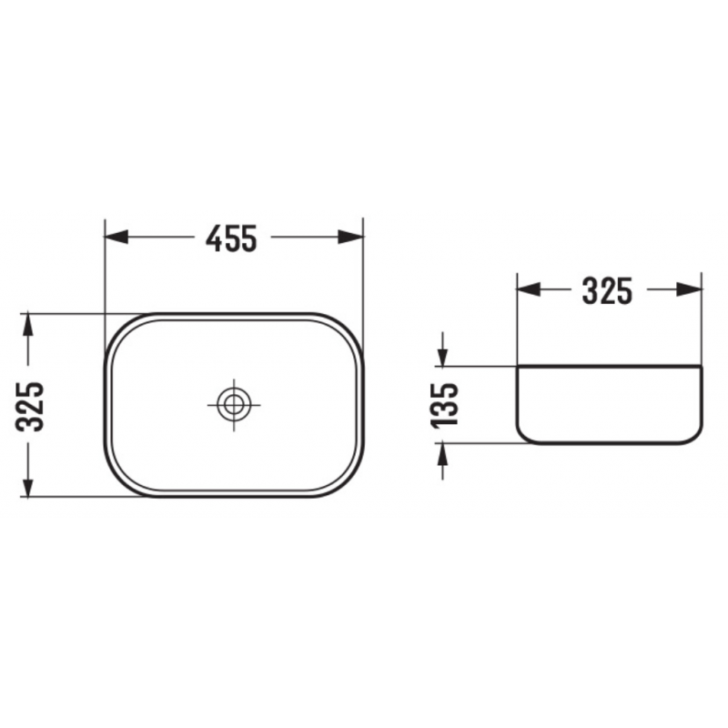 Mexen Rita tasolle asennettava pesuallas 45 x 32 cm, harmaa kivi - 21084598