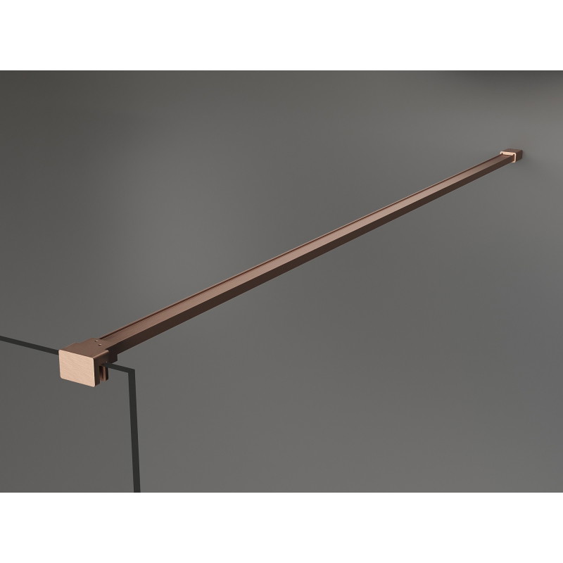 Mexen Kioto Duschwand Walk-in 110 x 200 cm, ombre schwarz 8 mm, gebürstetes Kupfer - 800-110-101-65-76