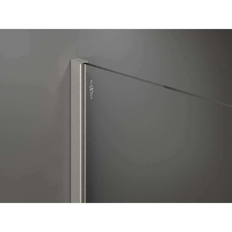 Mexen Kioto tuš stena Walk-in 140 x 200 cm, črna ombre 8 mm, brušeni nikel - 800-140-101-97-76