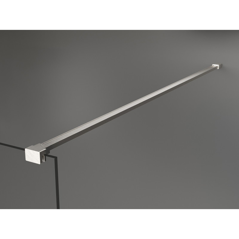 Mexen Kioto tuš stena Walk-in 140 x 200 cm, črna ombre 8 mm, brušeni nikel - 800-140-101-97-76