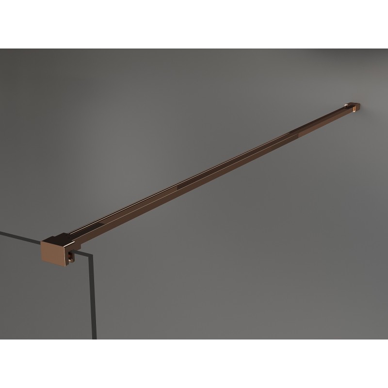 Mexen Kioto ścianka prysznicowa Walk-in 90 x 200 cm, ombre biała 8 mm, różowe złoto - 800-090-101-60-86