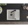 Mexen Enzo 1-bowl granite sink with drainer and Rita kitchen tap, white - 6506-20-670300-70