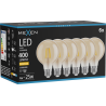 Mexen Vintis 6x LED kvēldiega spuldzes E27, G80, 4W, Silta - 2700K, 400 lm, dzintara - L155-E27-0427-50x06