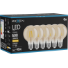 Mexen Vintis 6x LED Filament Glödlampa E27, G80, 6W, Varm - 2700K, 400 lm, bärnsten - L155-E27-0627-50x06
