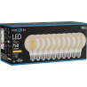 Mexen Vintis 10x LED filamenta spuldze E27, G80, 8W, Silta - 2200K, 750 lm, dzintara - L155-E27-0822-50x10