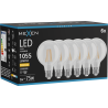 Mexen Vintis 6x LED filament glödlampa E27, G80, 8W, Varm - 2700K, 1055 lm, klar - L155-E27-0827-00x06