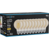 Mexen Vintis 10x Λάμπα LED filament E27, G80, 8W, Θερμό - 2700K, 750 lm, κεχριμπάρι - L155-E27-0827-50x10