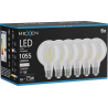 Mexen Vintis 6x LED filamenta spuldze E27, G80, 8W, Neitrāla - 4000K, 1055 lm, caurspīdīga - L155-E27-0840-00x06